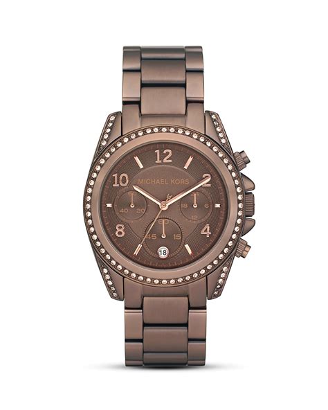 michael kors watch brown and gold|chocolate brown Michael Kors Watch.